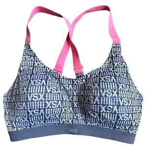 VSX Victoria’s Secret Women's Sports Bra Pink Gray Size 34D Activewear Gym